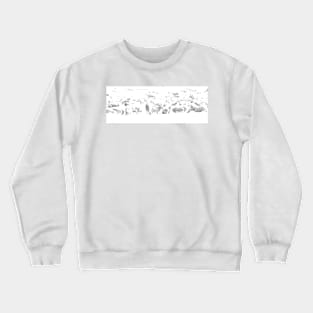 Zebra herd oblong black and white stripe full frame impressionist effect Crewneck Sweatshirt